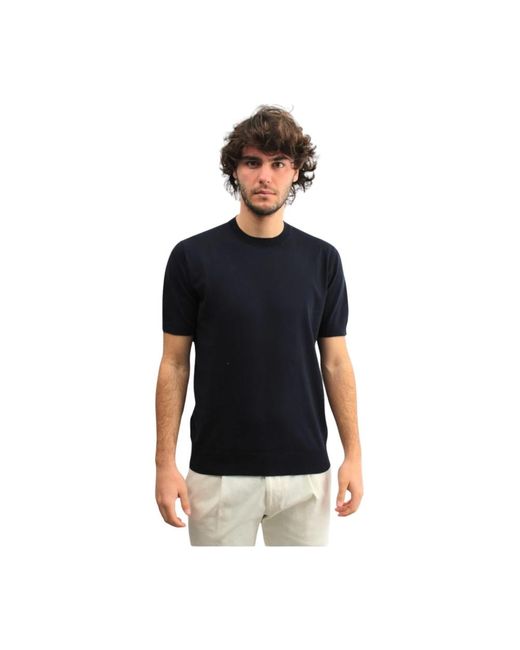 Paolo Pecora Blau crew neck t-shirt in Black für Herren
