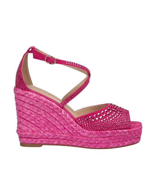 Alma En Pena. Pink Keilabsatz Mit Streifen Aus Strass