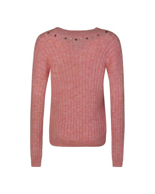 Alessandra Rich Pink V-Neck Knitwear