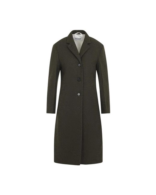 Jil Sander Black Single-Breasted Coats