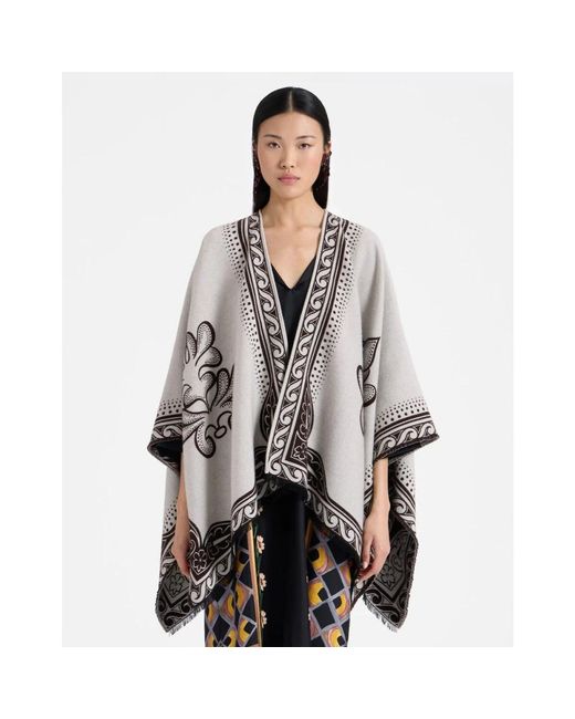 LaDoubleJ Jassen ,Wol Poncho in het Natural