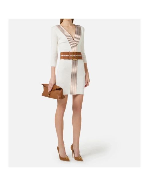 Elisabetta Franchi White Short Dresses