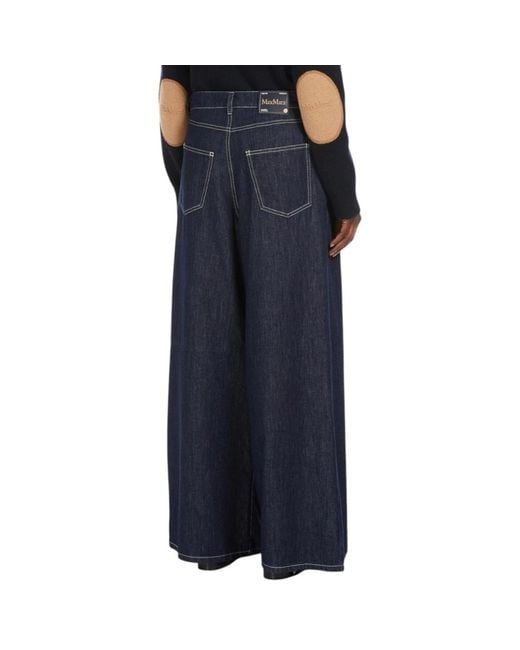 Max Mara Wide Leg Denim Jeans in het Blue