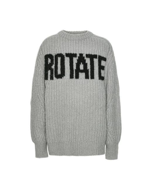 Round-Neck Knitwear ROTATE BIRGER CHRISTENSEN en coloris Gray