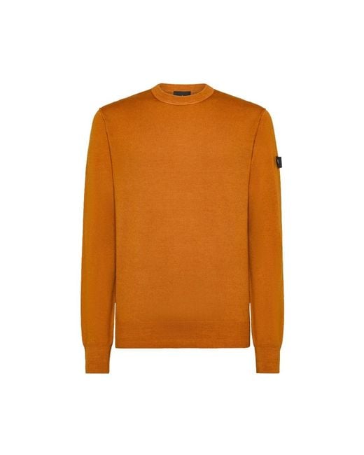 Peuterey Gestrickter wollpullover mit säurewäsche in Brown für Herren