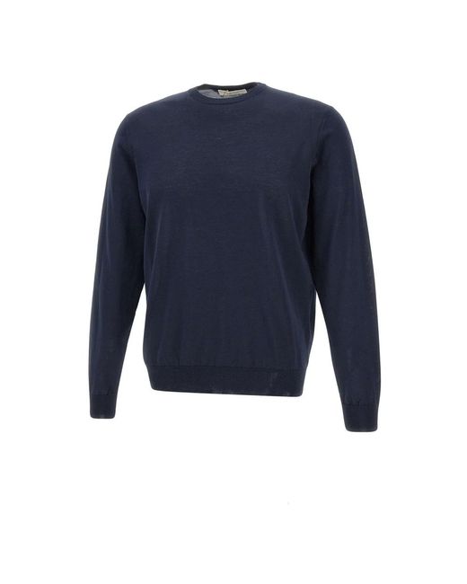 FILIPPO DE LAURENTIIS Blue Round-Neck Knitwear for men