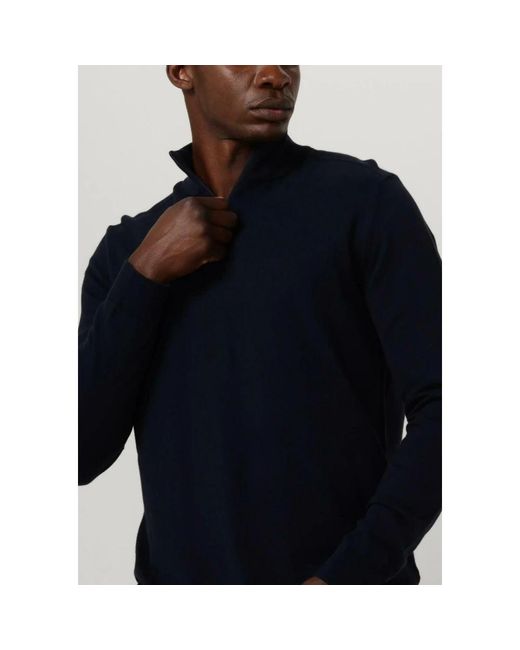 SELECTED Hoodies & Sweatvesten ,Blauw ,Katoen Half Zip Cardigan in het Blue voor heren