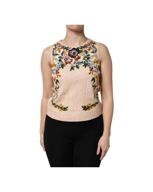 Dolce & Gabbana Natural Sleeveless Tops