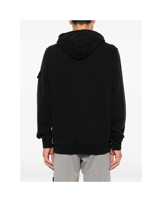 Stone Island Black Hoodies for men