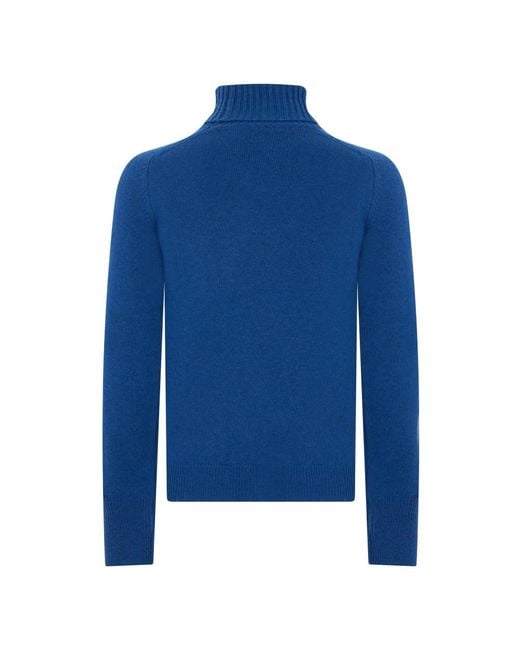 Fedeli Cashmere Turtleneck in het Blue voor heren