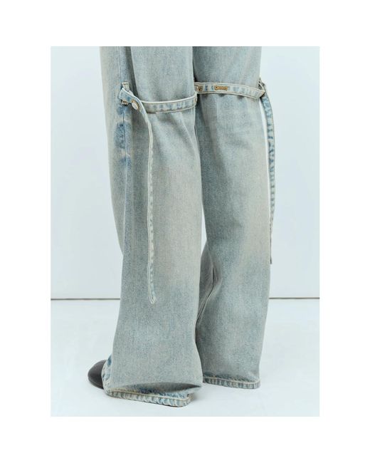 Courreges Blue Denim sailor baggy jeans