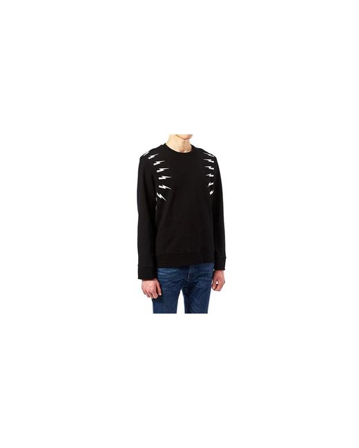 Neil Barrett Hoodies & Sweatvesten ,Zwart ,Katoen Zwarte Sweatshirt Pbjs 333A G517S 524 in het Black voor heren