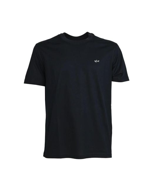 Paul & Shark Blaues baumwoll-t-shirt kurzarm regular fit in Black für Herren