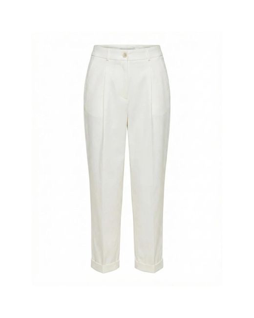 Peserico White Straight Trousers