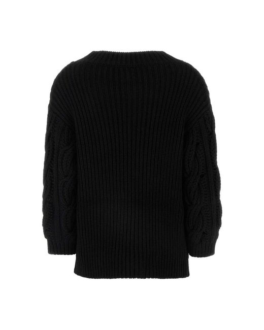Valentino Garavani Black Round-Neck Knitwear