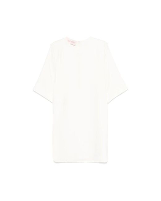 Valentino White Weiße Seidenminikleid Mit Seitenschlitzen