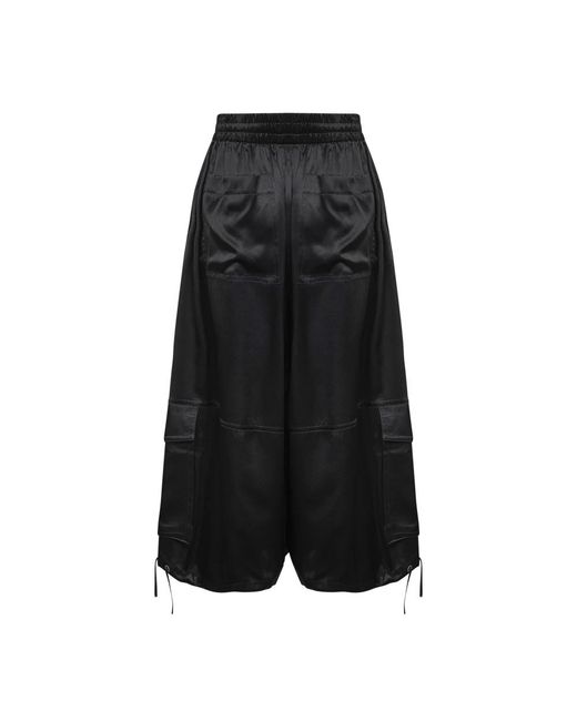 Co. Broeken ,Zwart ,Wijde Cropped Broek in het Black