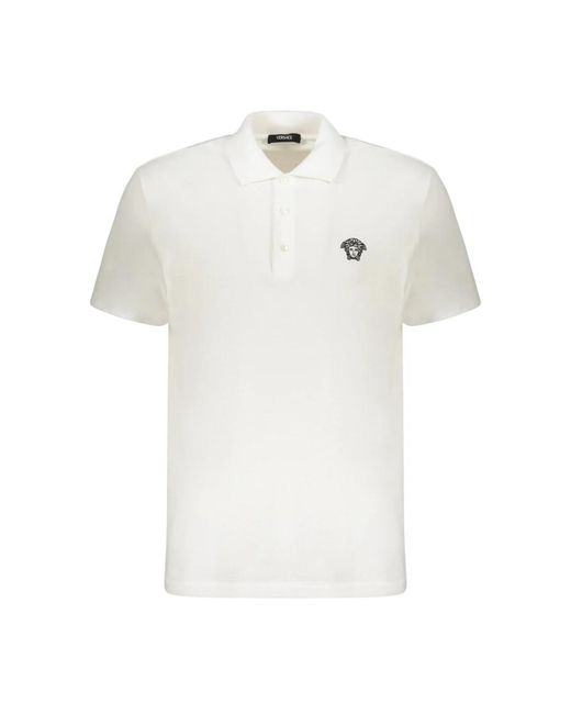 Versace Tops ,Wit ,Katoen Logo Poloshirt in het White voor heren