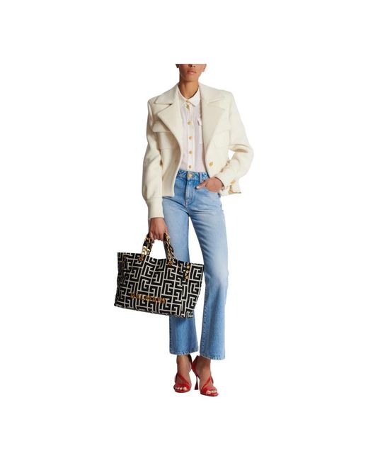 Balmain Overhemden ,Wit ,Crepe De Chine Overhemd in het White