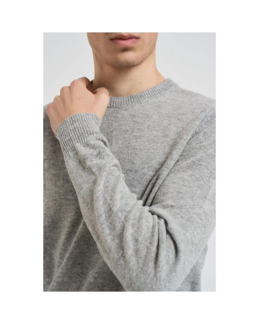 Mc2 Saint Barth Gray Round-Neck Knitwear for men