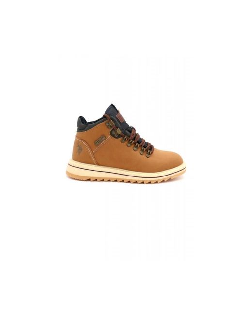 U.S. POLO ASSN. Brown Lace-Up Boots for men
