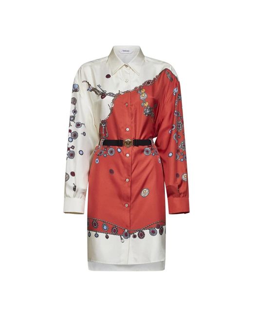 Versace Red Shirt Dresses