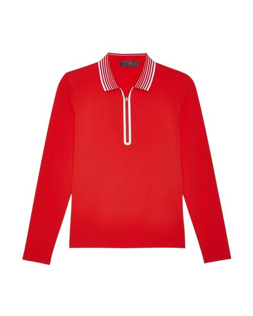 G/FORE Red Leichtes langarm-zip-polo