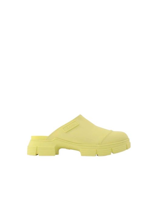 Ganni Yellow Recycled Rubber Retro Mules