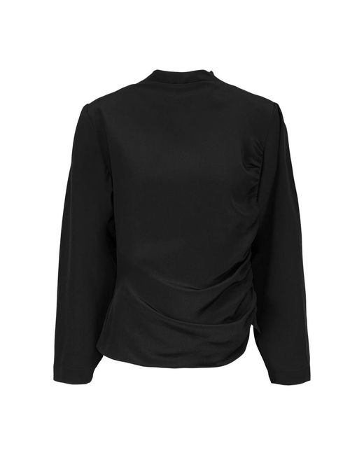 Envelope Overhemden ,Zwart ,Zijden Statement Top Met Schoudervullingen in het Black
