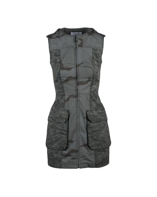 MARINE SERRE Gray Short Dresses