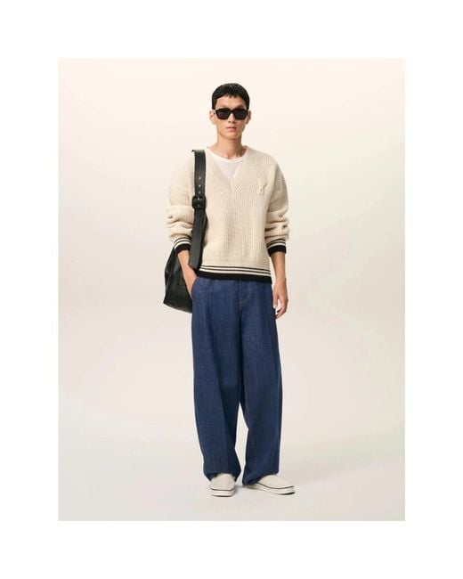AMI Blue Loose Fit Jeans for men