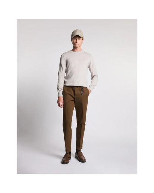 Fay White Round-Neck Knitwear for men