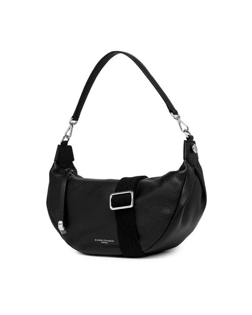 Gianni Chiarini Leren Schoudertas Met Ritssluiting in het Black