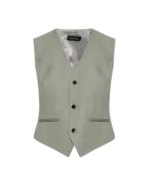 Anine Bing Gray Vests