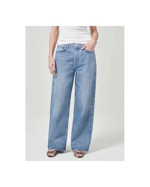 Agolde Blue Low Slung baggy Jeans