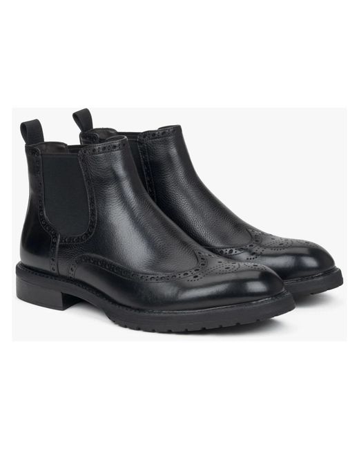 ESTRO Black Chelsea Boots for men