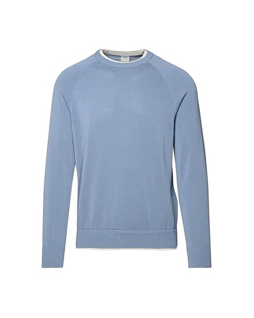 Eleventy Blue Round-Neck Knitwear for men