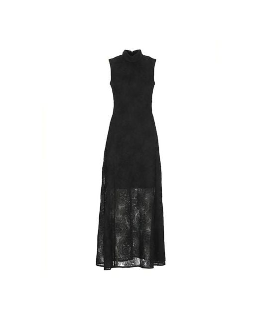 ROTATE BIRGER CHRISTENSEN Black Schwarzes Tüllkleid Mit Rosen-Details