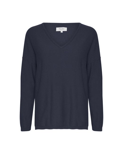 Part Two Blue V-Neck Knitwear