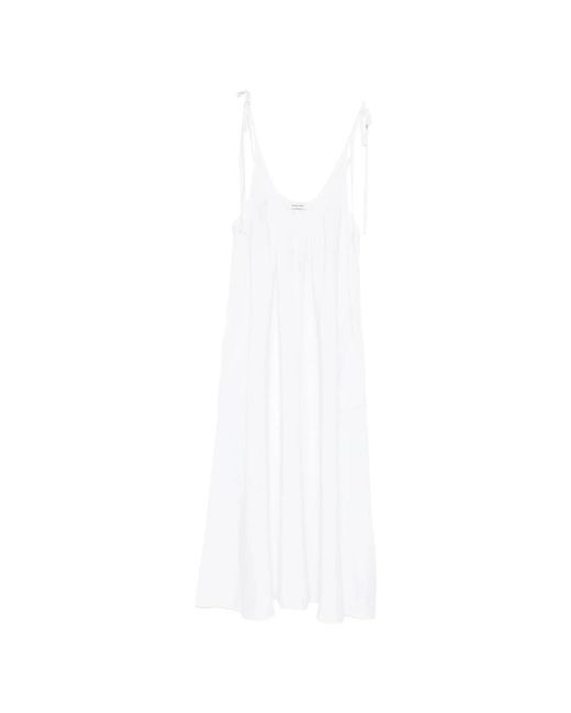 Anine Bing White Dress With Tie Straps And Gathered Detail