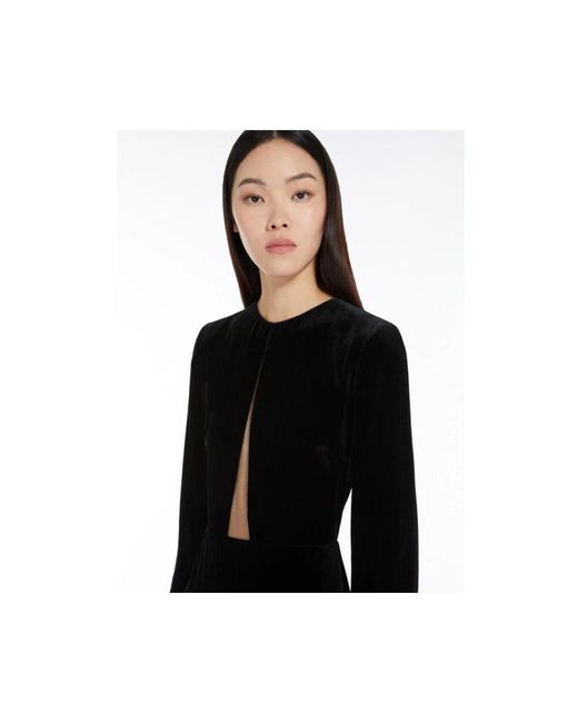Max Mara Black Samt langes kleid - array