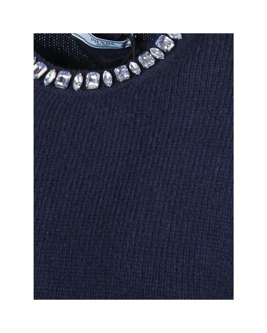 Prada Blue Round-Neck Knitwear