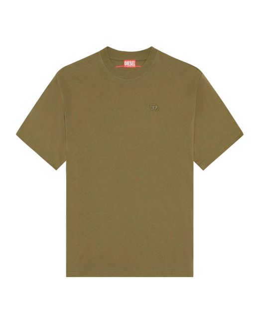 DIESEL T-shirt mit großer oval d-stickerei in Green für Herren