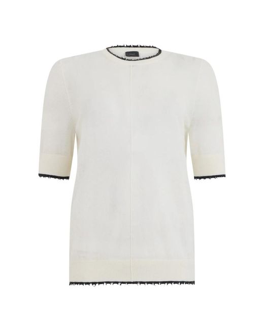 Pinko White Round-Neck Knitwear
