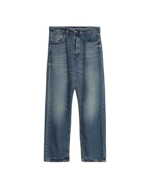 Marcelo Burlon Blue Wide Jeans for men