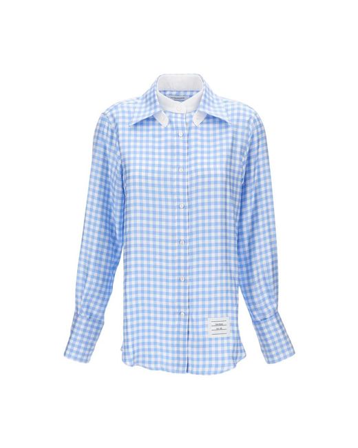Thom Browne Modular Straight-Cut Shirt in het Blue