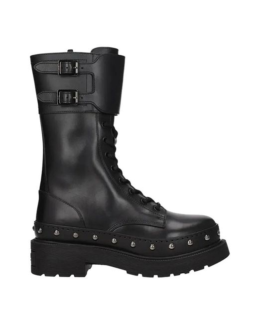 Dior Black Lace-Up Boots