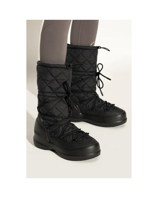 Moon Boot Black Mezzaluna Stepp-Schneestiefel