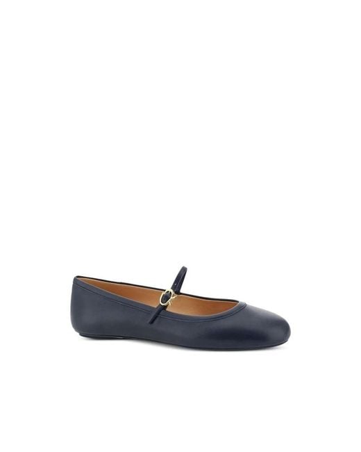 Gianvito Rossi Blue Fabric Ballet Flats
