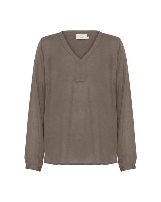 Blouses Kaffe de color Brown